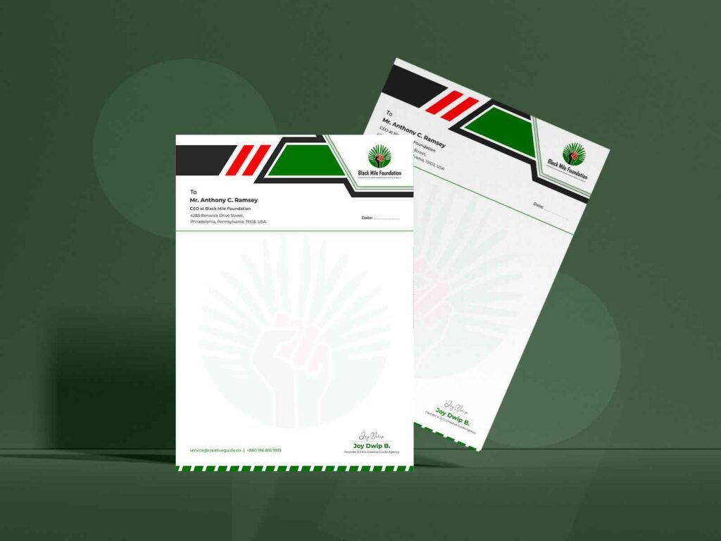 Black Mile Foundation Org Letterhead Design
