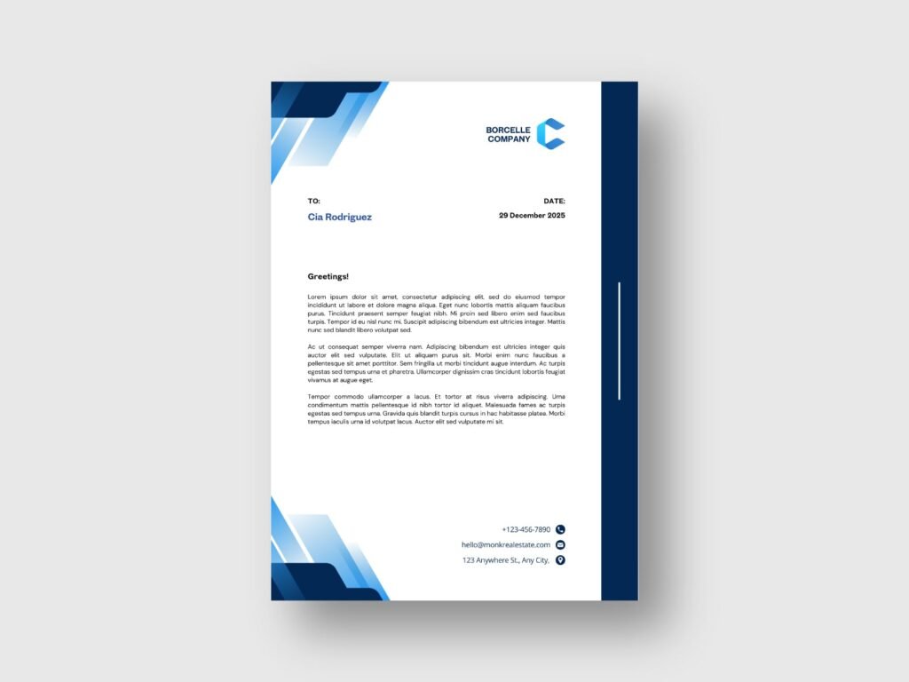 Borcelle-Real Estate Company Letterhead Design