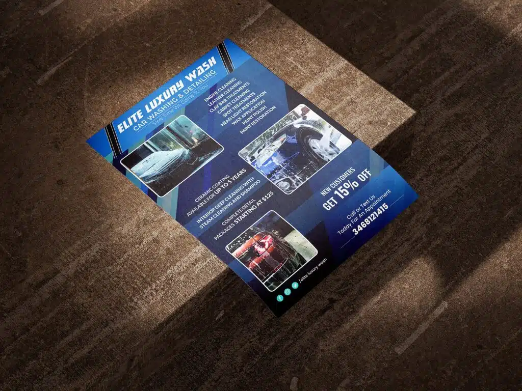Elite Luxury Wash - Car wash company flyer