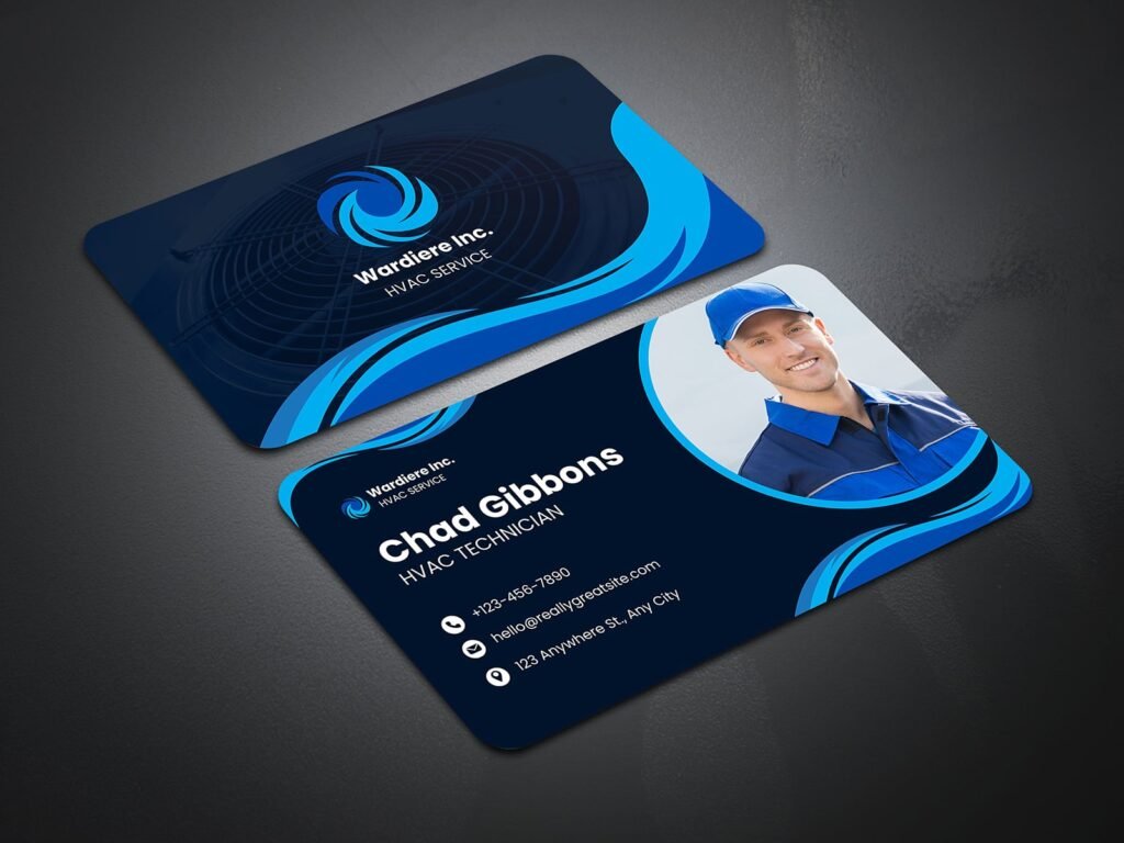 HVAC Technician Business Card - Wardiere Inc.