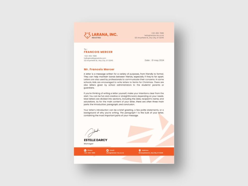 Industrial Corporation Company Letterhead Design