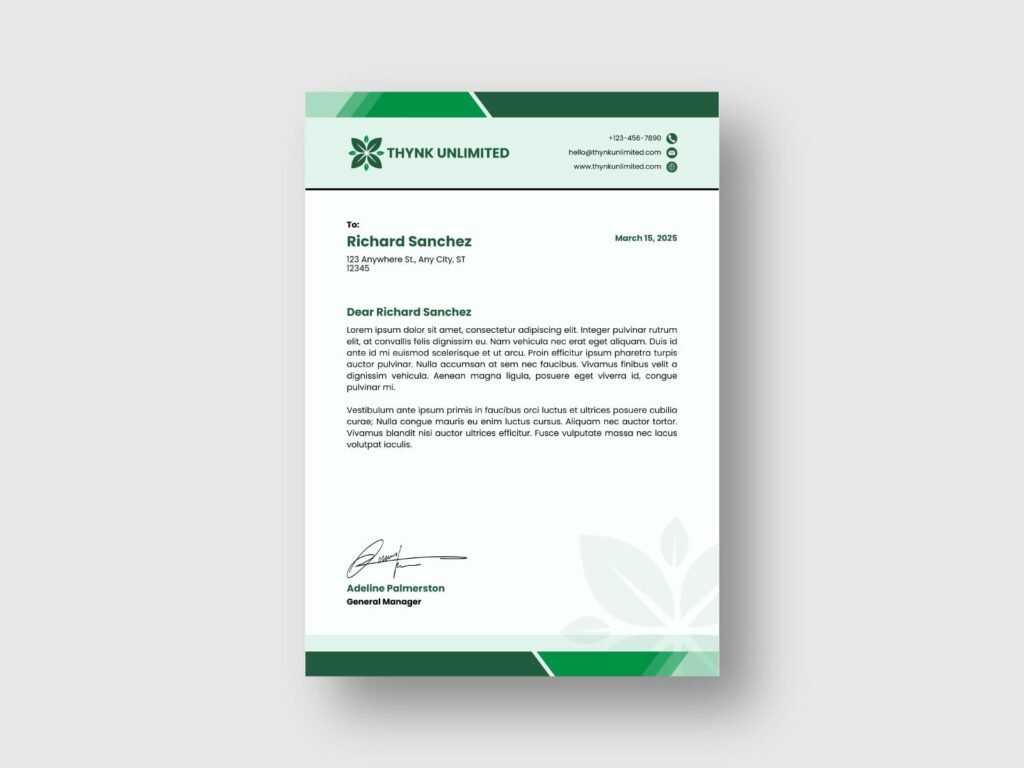 Nursery Company Letterhead Design