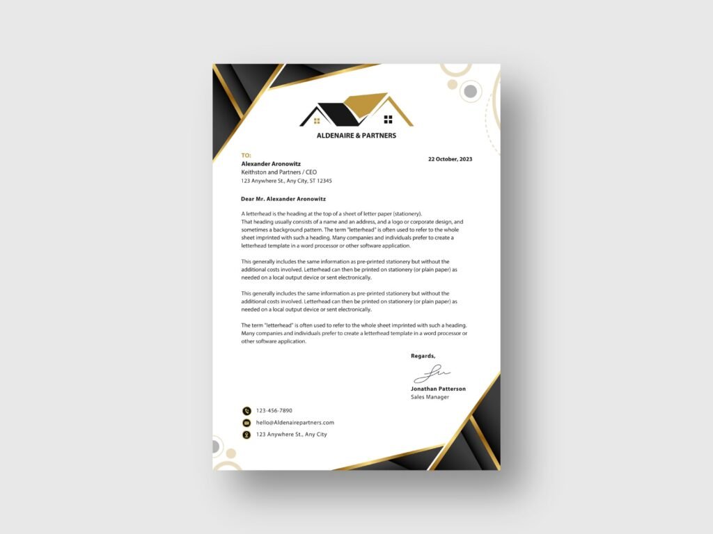 Real Estate Development Company Letterhead Design