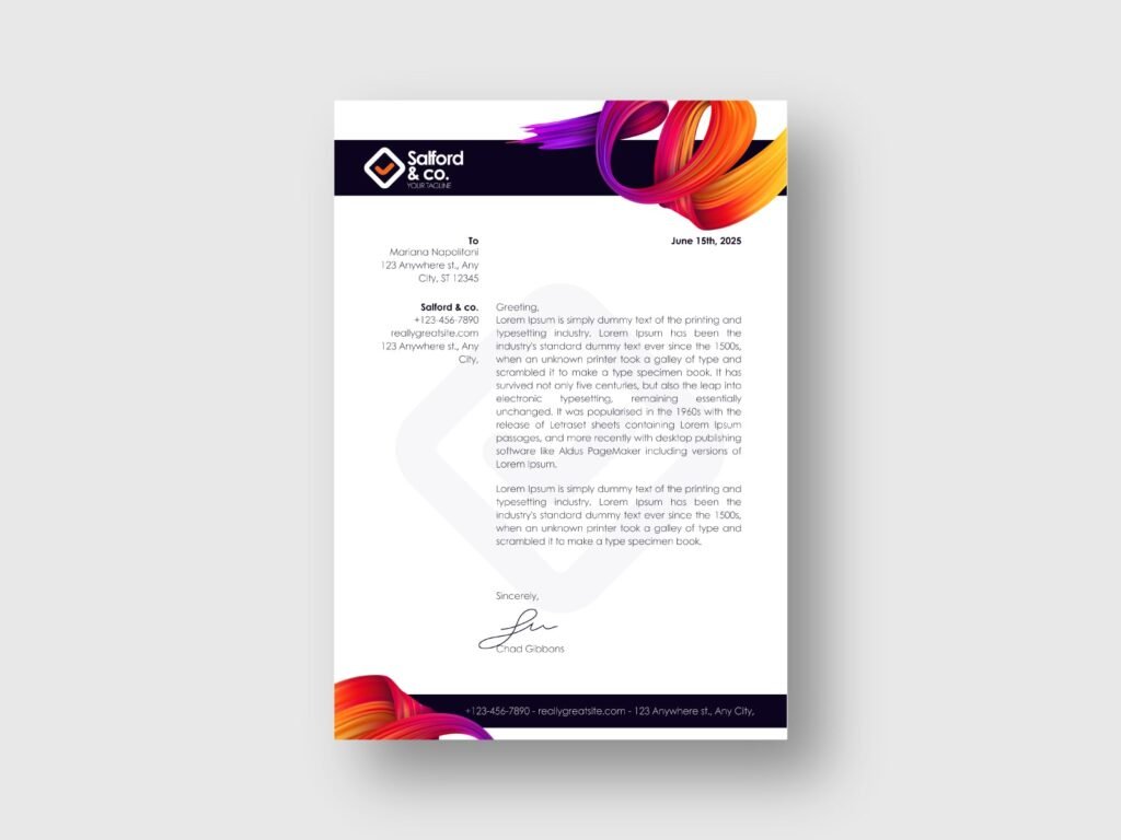 Shopping Mall Company Letterhead Design