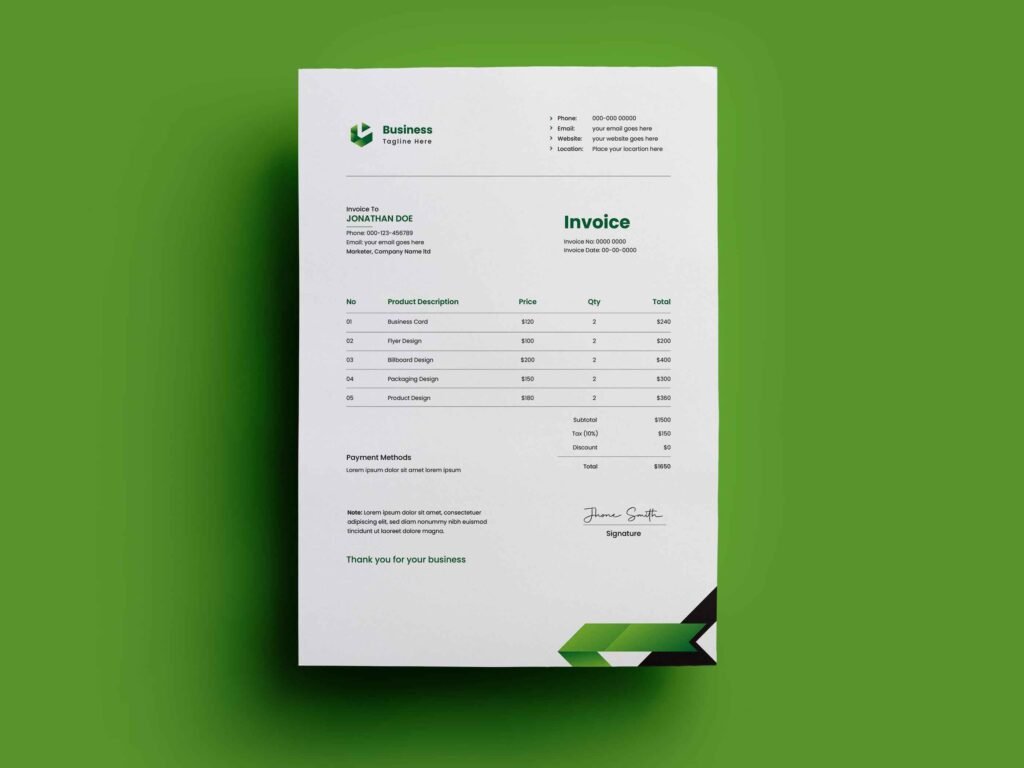 Corporate Agency Invoice Design