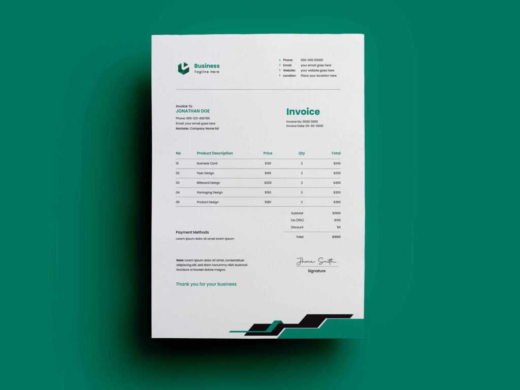 Corporate Company Invoice Design