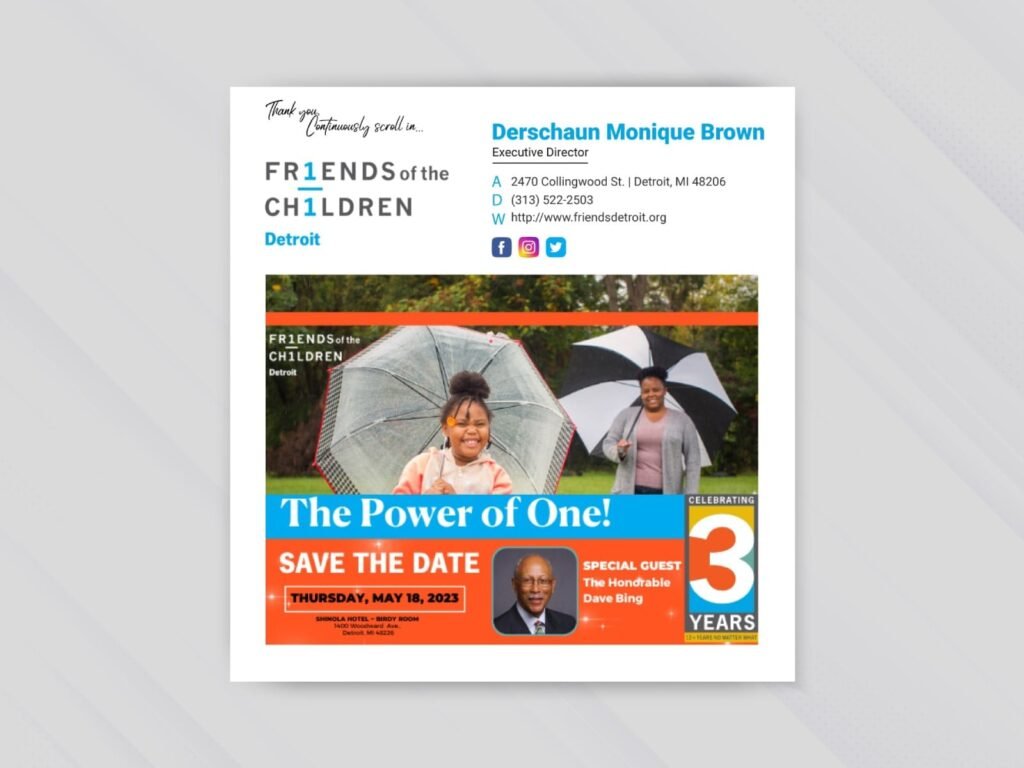 'Detroit' Friends of the Children HTML Email-signature