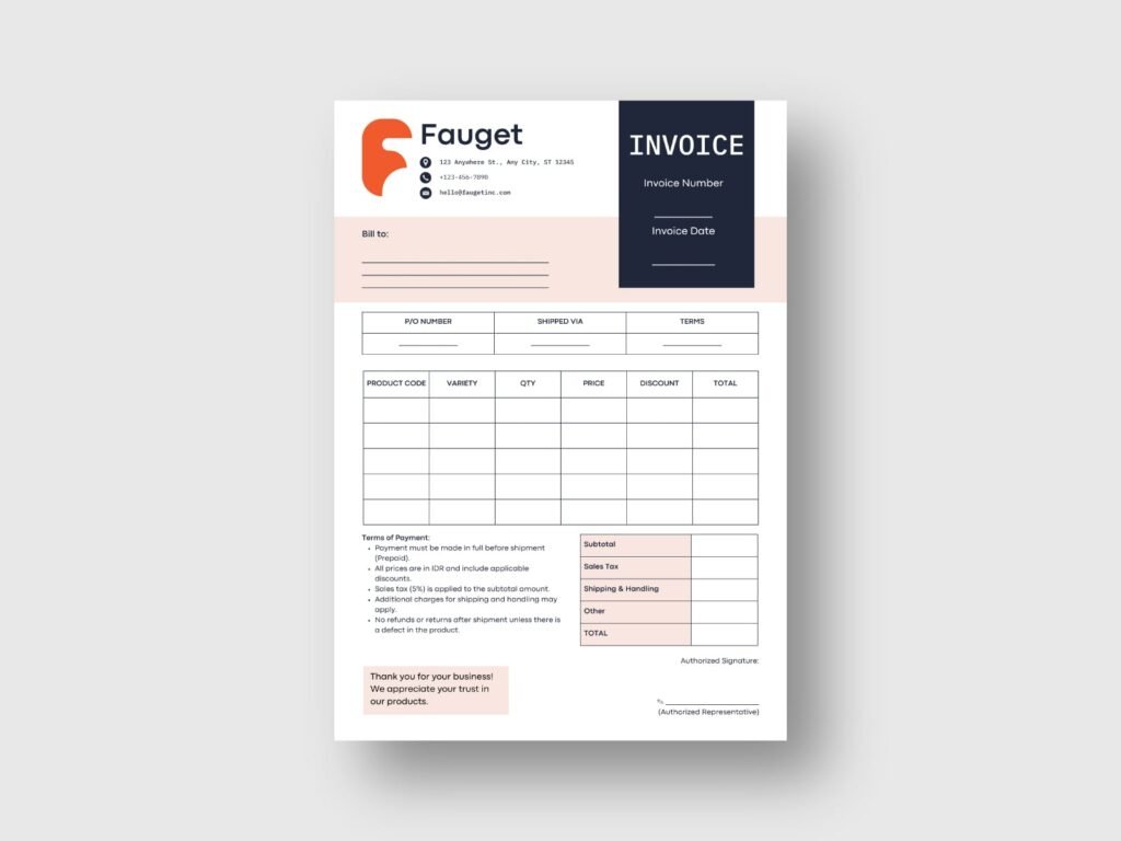 E-commerce & Shipping Company Invoice Design