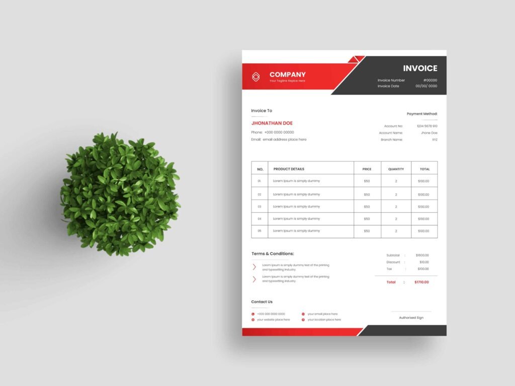 Finance & Investment Company Invoice Design