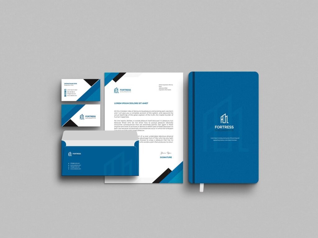 Fortress Development Ltd Company Stationery Design