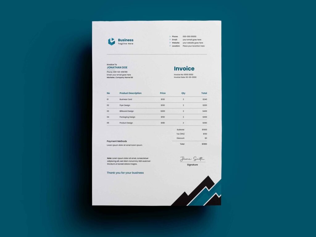 Marketing Agency Invoice Design