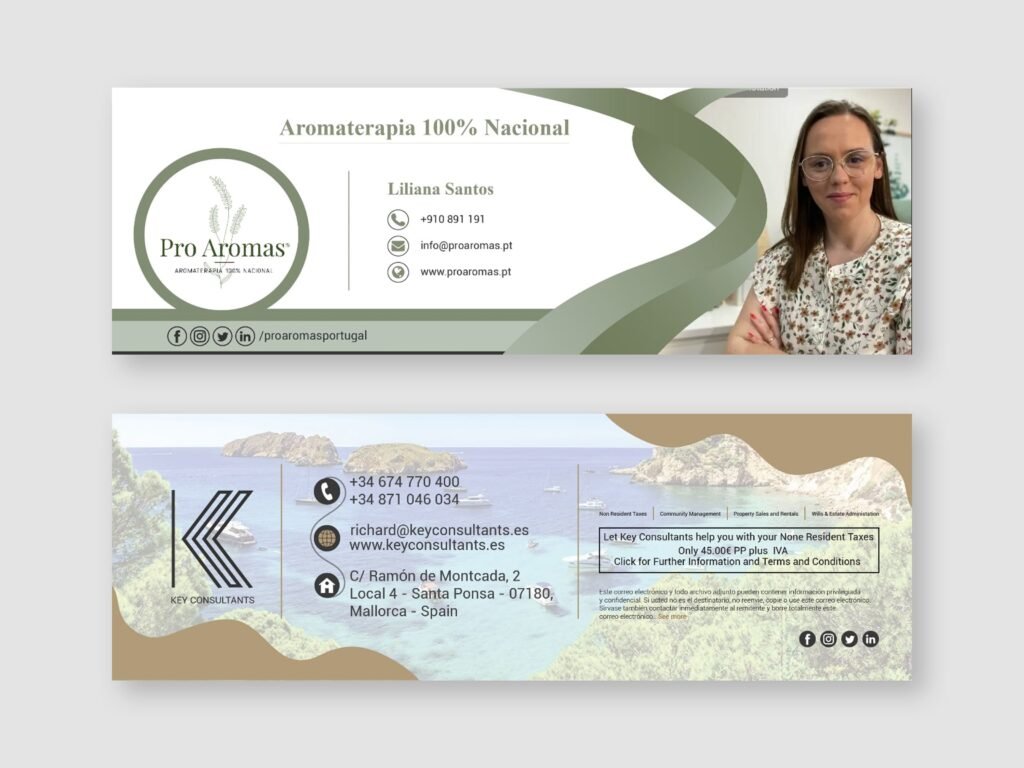 Pro aromas company & Key Consultants company signatures design
