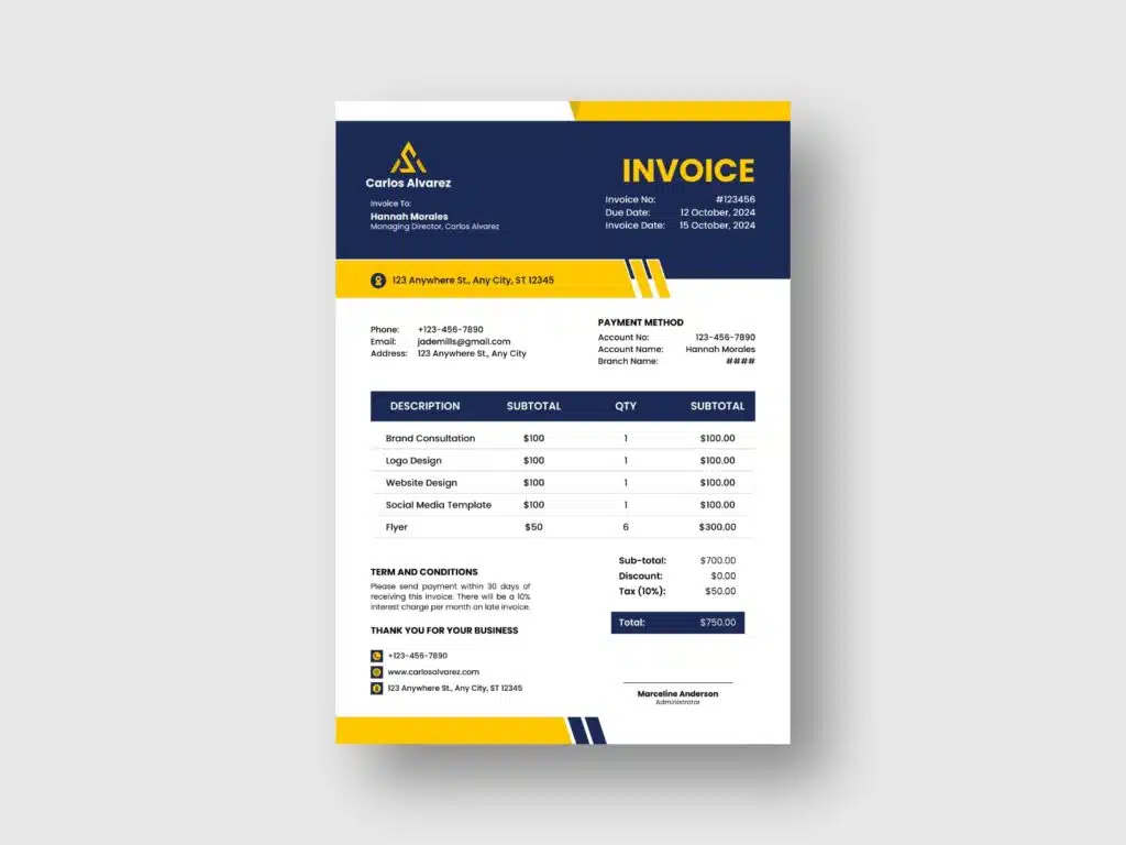 Real Estate Agency Invoice Design