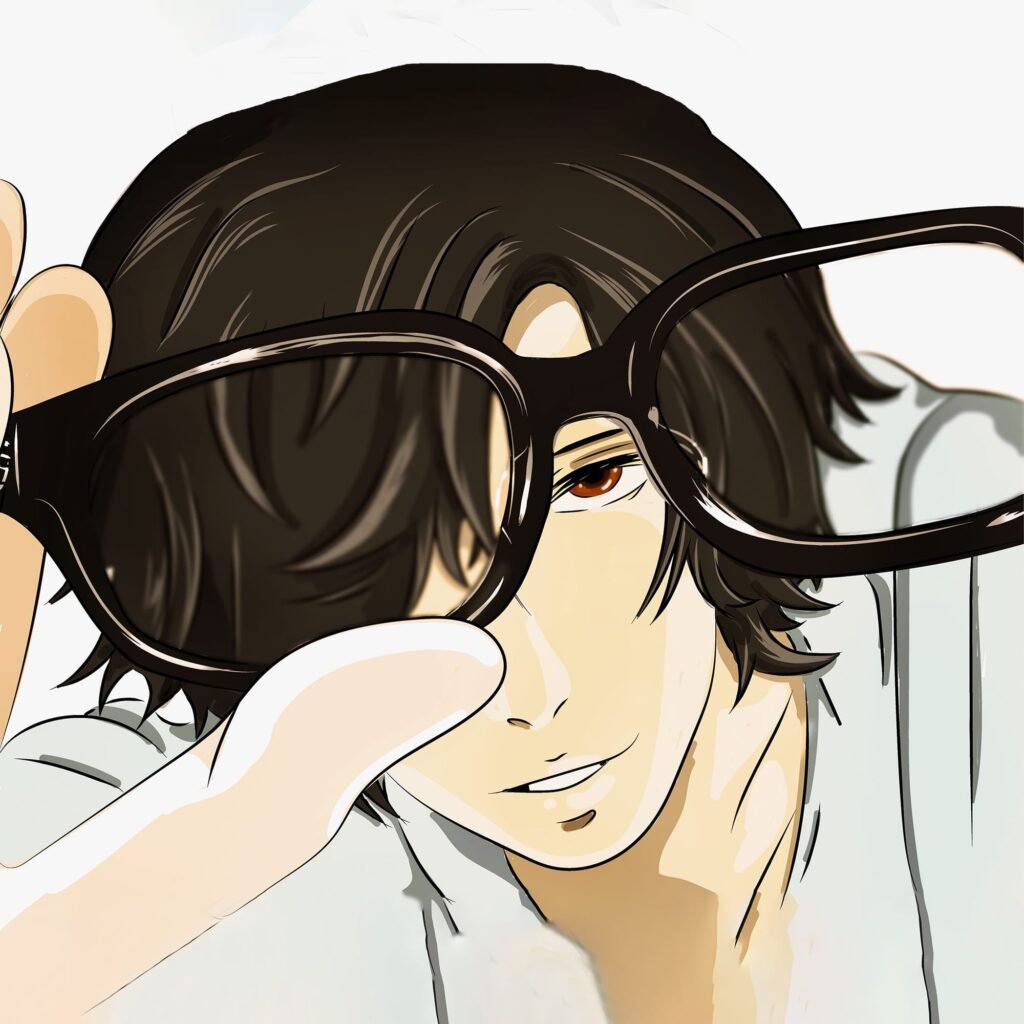 A boy is holding glasses - Hand Drawn illustration