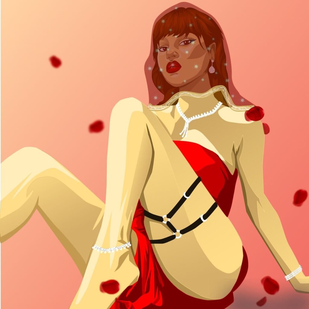A western hot girl - Hand Drawn Sketch