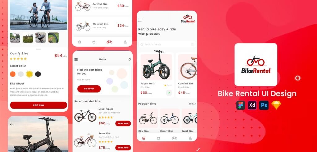 Bike Rent App & Website Design