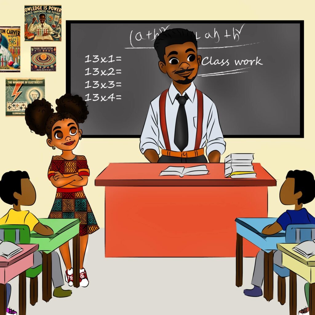 Mali hering spech from her Grandpa Cecil in class room