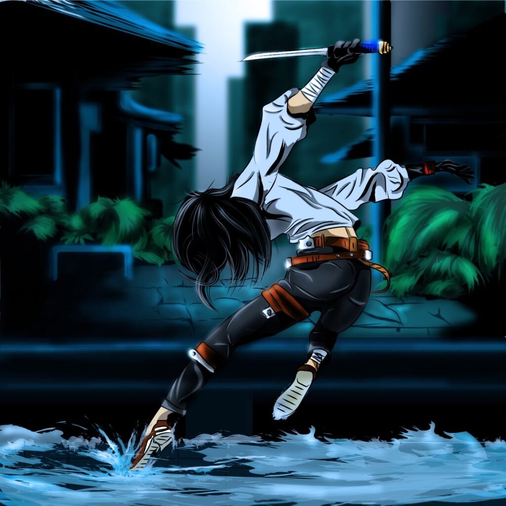 She is ready for fight - illustration art