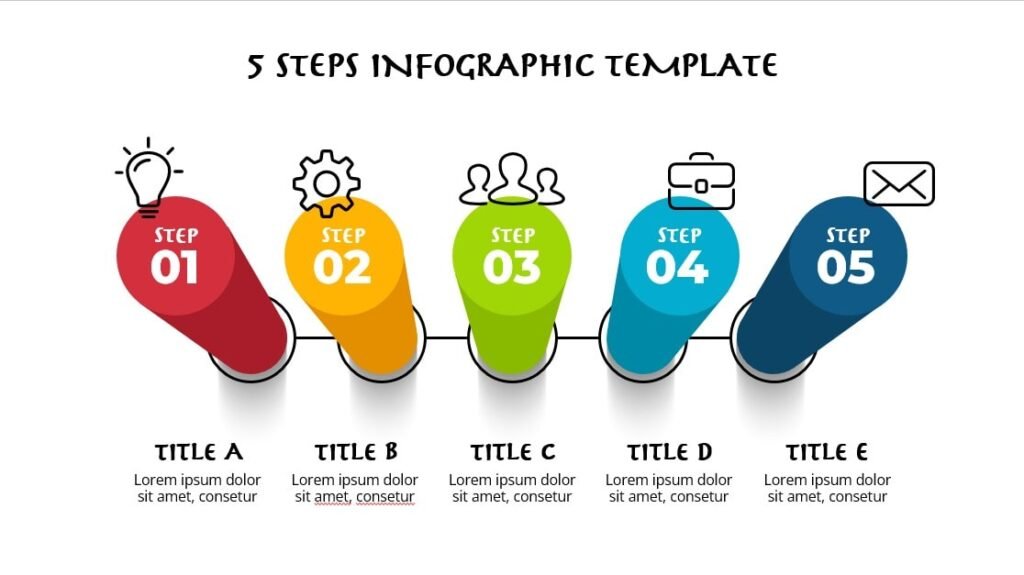 5 steps Infographic Design