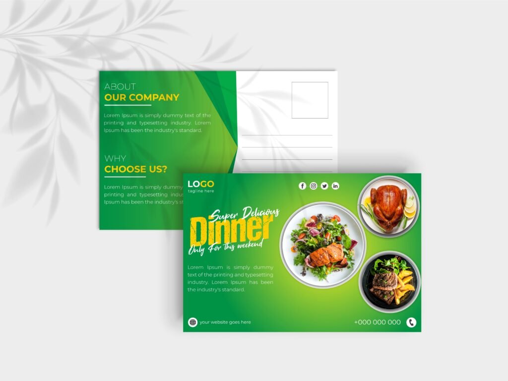Food or Restaurant Business Post-Card Design