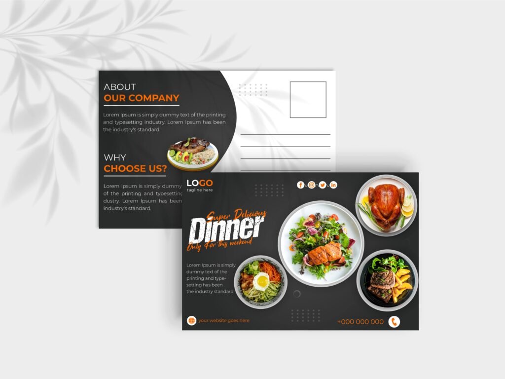 Food or Restaurant Post Card Design