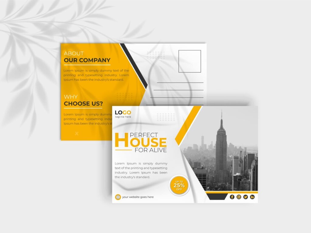 Real Estate Company Post Card Design