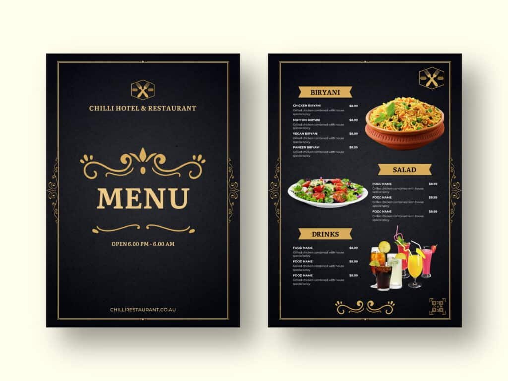 Chilli Hotel & Restaurant Menu Design