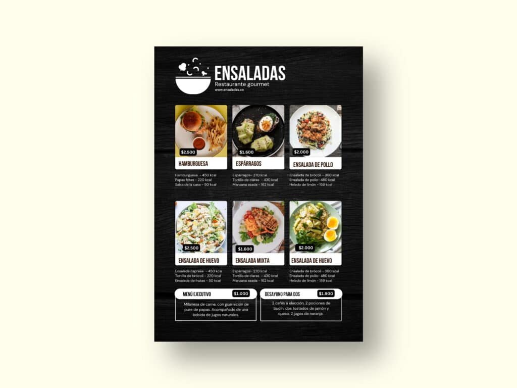 Restaurante Gourmet Menu Design